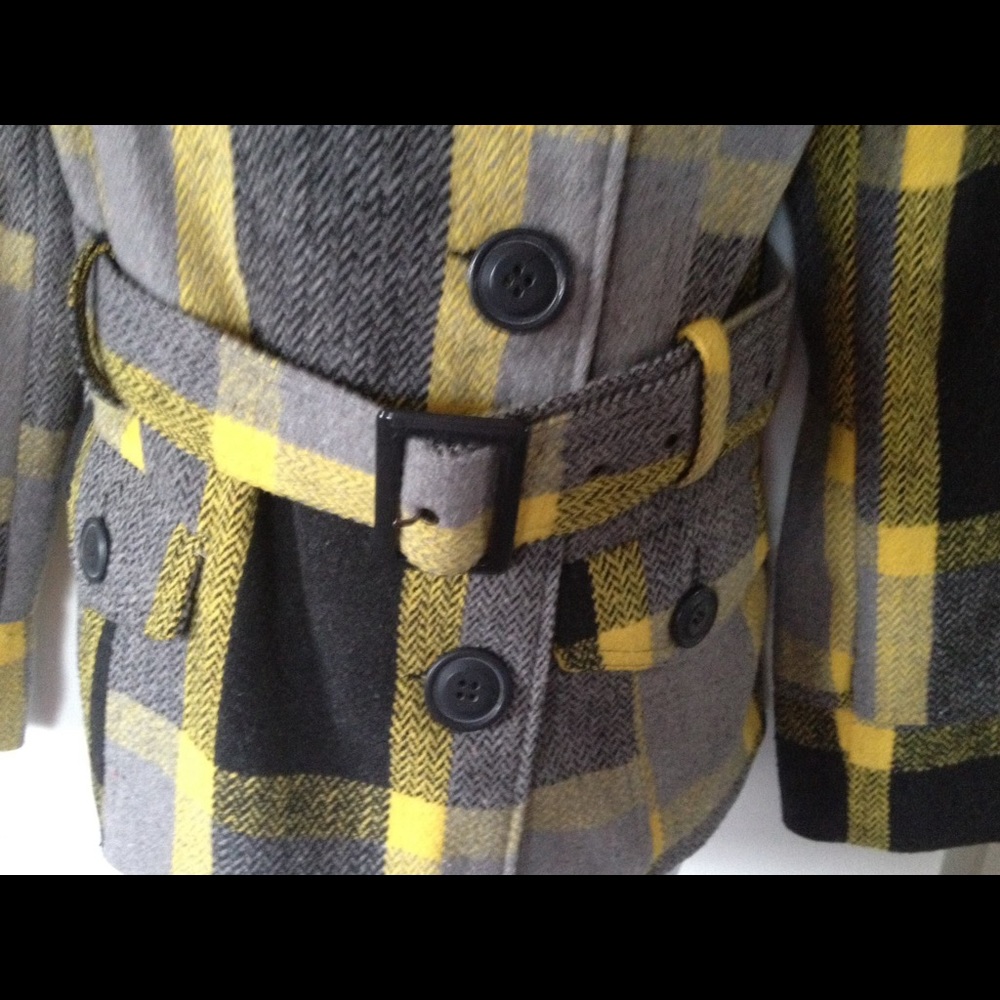 Last Kiss Women's Plaid Dress Jacket w/Belt - Picture 5 of 8
